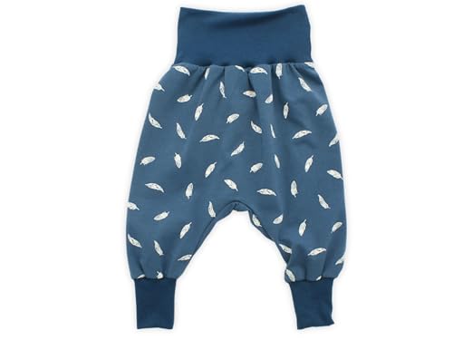 Kleine Könige Pumphose Baby Mädchen Hose · Modell Federn blau, Indigo · Ökotex 100 Zertifiziert · Größe 62/68 von Kleine Könige
