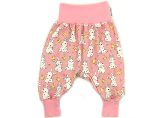 Kleine Könige Pumphose Baby Mädchen Hose · Modell Häschen Küken Kleiner Hase rosa, Babyrosa · Ökotex 100 Zertifiziert · Größe 74/80 von Kleine Könige