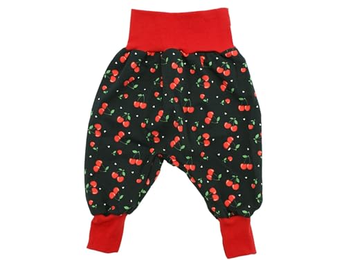 Kleine Könige Pumphose Baby Mädchen Hose · Modell Kirsche Minikirschen schwarz, rot · Ökotex 100 Zertifiziert · Größe 62/68 von Kleine Könige