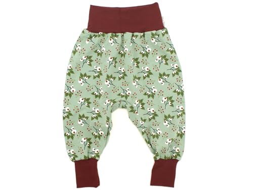 Kleine Könige Pumphose Baby Mädchen Hose · Modell Mistelzweig Mitletoe Mint, Bordeaux · Ökotex 100 Zertifiziert · Größe 74/80 von Kleine Könige