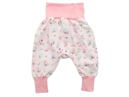 Kleine Könige Pumphose Baby Mädchen Hose · Modell Schmetterlinge Schmetterlingszauber rosa, Babyrosa · Ökotex 100 Zertifiziert · Größe 74/80 von Kleine Könige