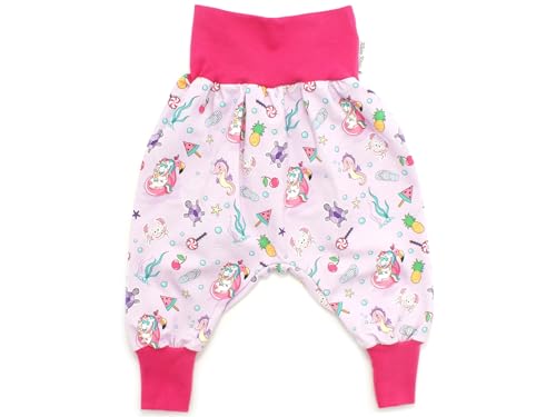 Kleine Könige Pumphose Baby Mädchen Hose · Modell Sommer Einhorn Unicornparty Flieder, pink · Ökotex 100 Zertifiziert · Größe 62/68 von Kleine Könige