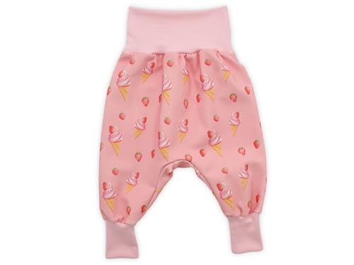 Kleine Könige Pumphose Baby Mädchen Hose · Modell Sommer Erdbeeren Erdbeereis rosa, Babyrosa · Ökotex 100 Zertifiziert · Größe 86/92 von Kleine Könige