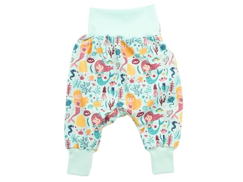 Kleine Könige Pumphose Baby Mädchen Hose · Modell Sommer Meer Meerjungfrau Seeprinzessin, Aqua · Ökotex 100 Zertifiziert · Größe 74/80 von Kleine Könige
