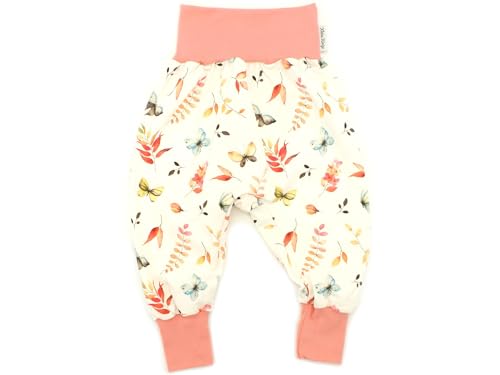 Kleine Könige Pumphose Baby Mädchen Hose · Modell Sommer Schmetterling Summer Dream, apricot · Ökotex 100 Zertifiziert · Größe 122/128 von Kleine Könige