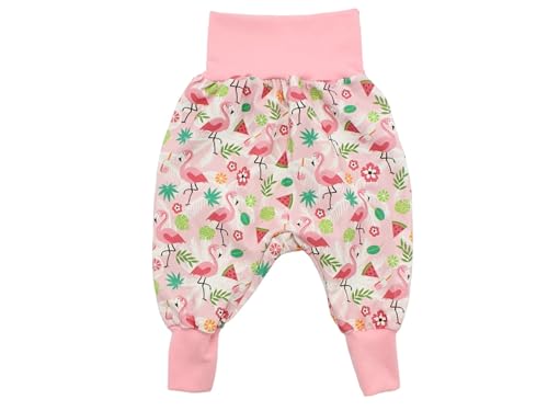 Kleine Könige Pumphose Baby Mädchen Hose · Modell Sommer Wassermelone Flamingo Dance, Babyrosa · Ökotex 100 Zertifiziert · Größe 50/56 von Kleine Könige
