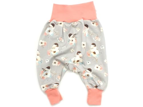 Kleine Könige Pumphose Baby Mädchen Hose · Modell Vögel Blumen Flowerbird hellgrau, Altrosa · Ökotex 100 Zertifiziert · Größe 122/128 von Kleine Könige