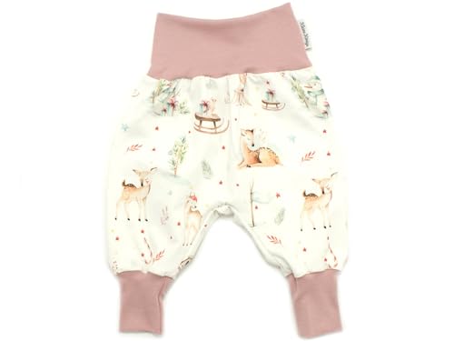 Kleine Könige Pumphose Baby Mädchen Hose · Modell Winter REH Winter Wonderland, Nude · Ökotex 100 Zertifiziert · Größe 74/80 von Kleine Könige