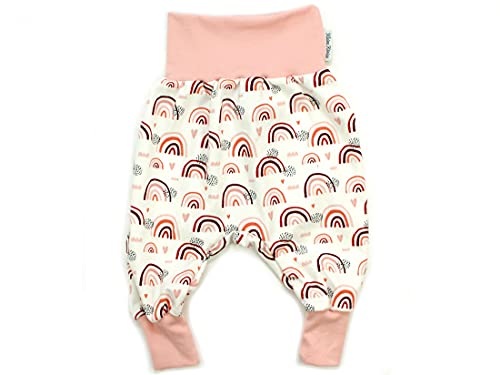 Kleine Könige Pumphose Baby Mädchen Hose · Modell Regenbogen Lovely Rainbow, Altrosa · Ökotex 100 Zertifiziert · Größe 62/68 von Kleine Könige