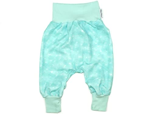 Kleine Könige Pumphose Baby Mädchen Hose · Modell Schwalben Watercolor, Aqua · Ökotex 100 Zertifiziert · Größe 74/80 von Kleine Könige