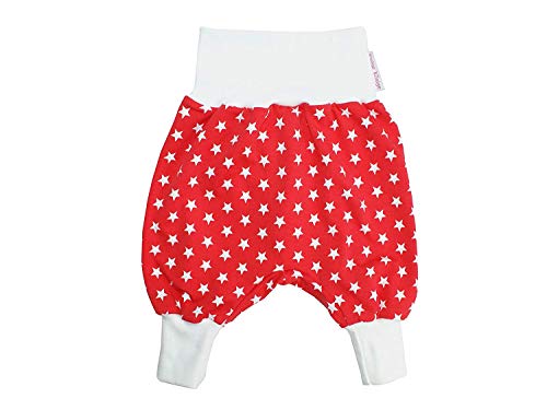 Kleine Könige Pumphose Baby Mädchen Jungen Hose · Modell Sterne Superstar rot, weiß · Ökotex 100 Zertifiziert · Größen 50/56 von Kleine Könige