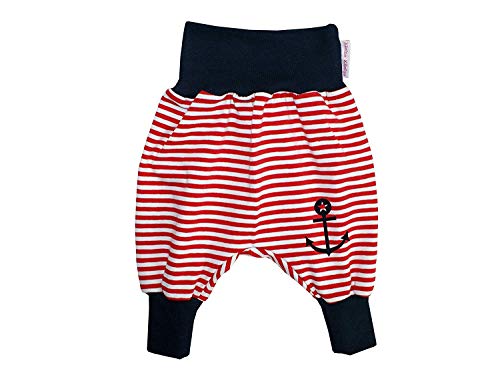 Kleine Könige Pumphose Baby Mädchen Jungen Hose · Modell Anker Streifen rot Marine · Ökotex 100 Zertifiziert · Größen 62/68 von Kleine Könige