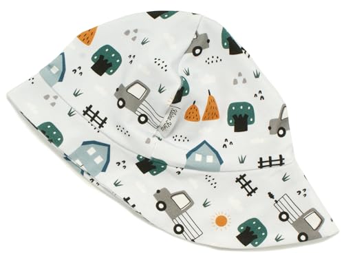 Kleine Könige Sonnenhut Sommer Mütze Baby Jungen · Modell Farm On The Field hellblau · Ökotex 100 Zertifiziert · Größe 86/92 von Kleine Könige