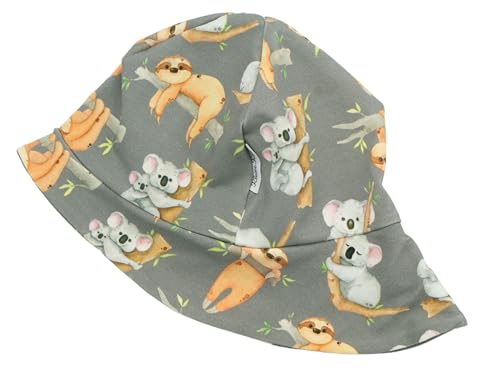 Kleine Könige Sonnenhut Sommer Mütze Baby Jungen · Modell Koala und Faultier grau · Ökotex 100 Zertifiziert · Größe 98/104 von Kleine Könige