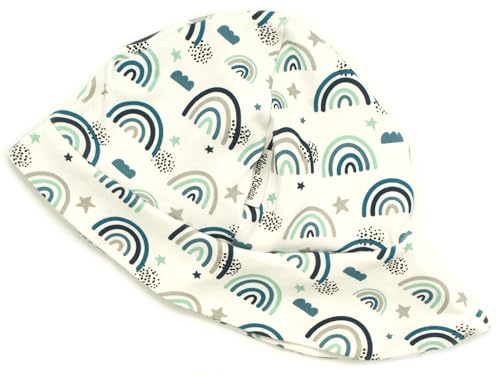 Kleine Könige Sonnenhut Sommer Mütze Baby Jungen · Modell Regenbogen Lovely Rainbow Petrol · Ökotex 100 Zertifiziert · Größe 86/92 von Kleine Könige