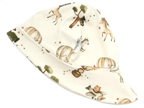 Kleine Könige Sonnenhut Sommer Mütze Baby Jungen · Modell Tiere Safari Jungle Cruise beige · Ökotex 100 Zertifiziert · Größe 122/128 von Kleine Könige