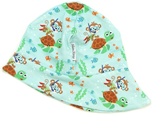 Kleine Könige Sonnenhut Sommer Mütze Baby Jungen · Modell Schildkröte AFFE Diving Monkey · Ökotex 100 Zertifiziert · Größe 98/104 von Kleine Könige