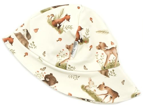 Kleine Könige Sonnenhut Sommer Mütze Baby Mädchen · Modell Hase REH Waldfreunde · Ökotex 100 Zertifiziert · Größe 98/104 von Kleine Könige