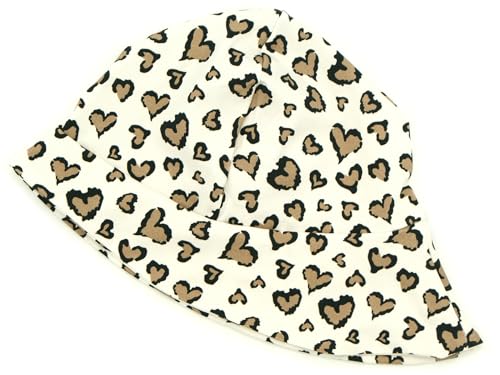 Kleine Könige Sonnenhut Sommer Mütze Baby Mädchen · Modell Hearts Leopard Leo Herzen beige · Ökotex 100 Zertifiziert · Größe 86/92 von Kleine Könige