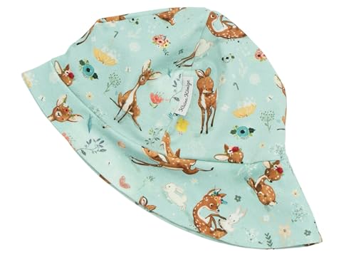 Kleine Könige Sonnenhut Sommer Mütze Baby Mädchen · Modell REH Hase Best Friends Mint · Ökotex 100 Zertifiziert · Größe 98/104 von Kleine Könige