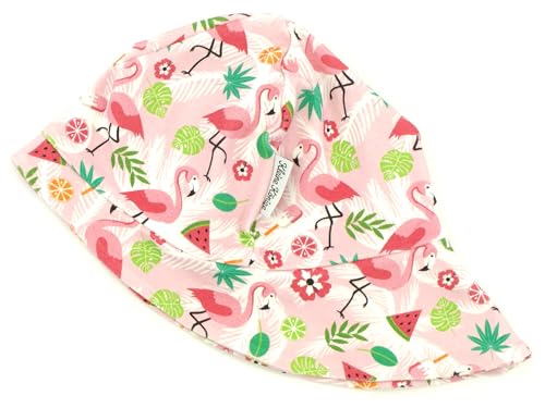 Kleine Könige Sonnenhut Sommer Mütze Baby Mädchen · Modell Sommer Wassermelone Flamingo Dance rosa · Ökotex 100 Zertifiziert · Größe 110/116 von Kleine Könige