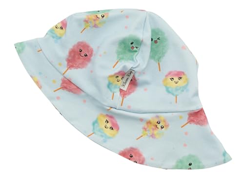 Kleine Könige Sonnenhut Sommer Mütze Baby Mädchen · Modell Zuckerwatte bunt Cotton Candy blau · Ökotex 100 Zertifiziert · Größe 98/104 von Kleine Könige