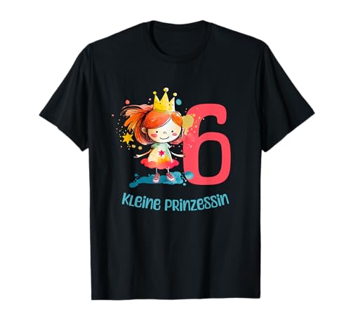 Kleine Prinzessin Kinder Geburtstag 6 Jahre Mädchen bunt T-Shirt Kleine Prinzessin Kinder Geburtstag 6 Jahre Mädchen bunt T-Shirt von Kleine Prinzessin Geburtstag für Mädchen Kinder
