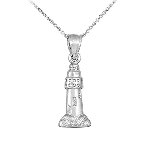 925 Sterling Silber Leuchtturm Charm Anhänger Halskette (Kommt mit Eine 45 cm Kette) von Kleine Schätze