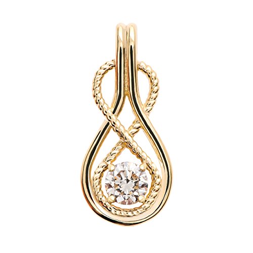 Diamant Unendlichkeit 14 Karat Gelbgold Damen Anhänger Halskette (Kommt mit eine 45 cm kette) von Kleine Schätze