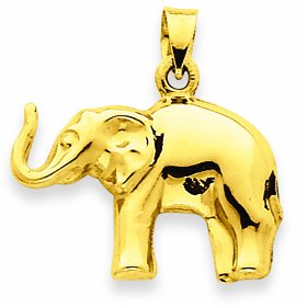 Kleine Schätze - 14 Karat Gold Elefant Anhänger von Kleine Schätze