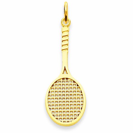 Kleine Schätze - 14 Karat - Gold-Tennis-Schläger-Charme-Anhänger von Kleine Schätze