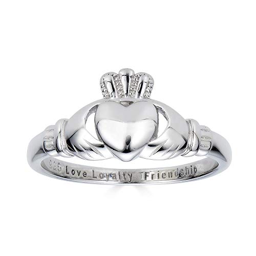 Kleine Schätze 925 Sterling Silber Love Loyalty Friendship graviert Claddagh Ring von Kleine Schätze