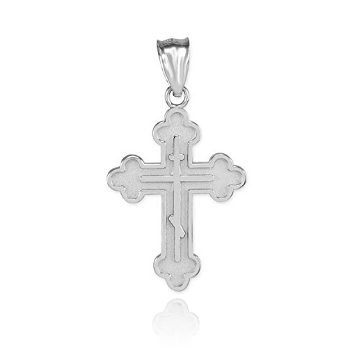 Kleine Schätze - 925 Sterling Silber Russisch-orthodoxen Kreuz-Charme-Anhänger von Kleine Schätze