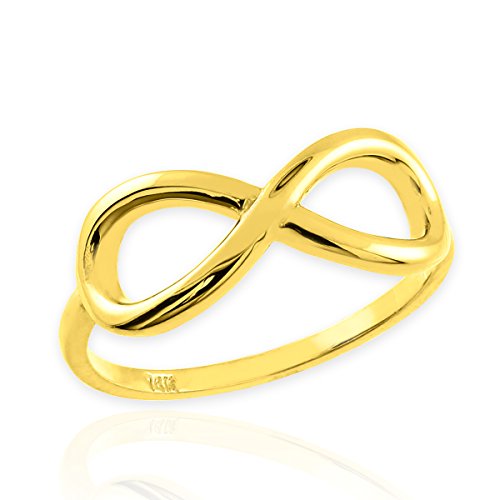 Kleine Schätze - Damen Ring/Verlobungsring/partnerring 9 Karat Polished Gold Unendlichkeit Ring von Kleine Schätze