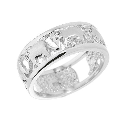 Kleine Schätze Damen Ring/Verlobungsring/partnerring 925 Sterling Silber Zirkonia Elefant Ring von Kleine Schätze
