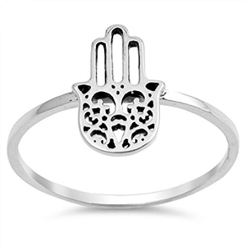 Kleine Schätze - Damen Ring - 925 Sterlingsilber Hamsa von Kleine Schätze