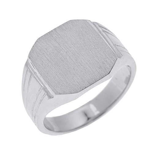 Kleine Schätze Herren Ring/Verlobungsring/partnerring 925 Sterling Silber Oktagon gravierbare Zeichenet Siegelring Ring von Kleine Schätze