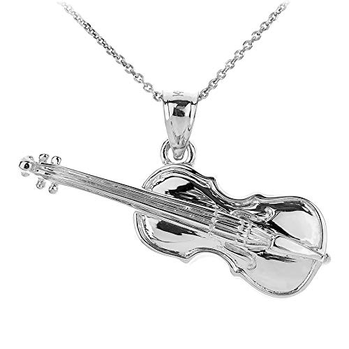 Kleine Schätze Sterling Silber 925 Cello Musik Anhänger Halskette (Verfügbare Kettenlänge 40 cm - 45CM - 50CM- 55CM) von Kleine Schätze