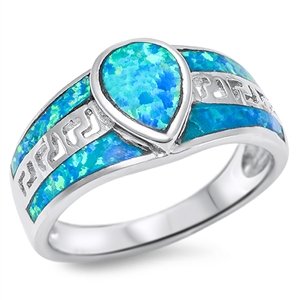 Kleine Schätze Sterling Silber Blau Opal Ring von Kleine Schätze