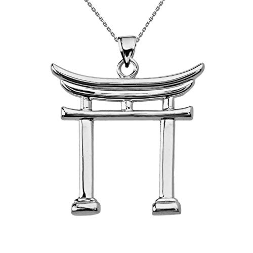 Kleine Schätze Sterling Silber Japanisch Torii Anhänger Halskette (Verfügbare Kettenlänge 40 cm - 45CM - 50CM- 55CM) von Kleine Schätze