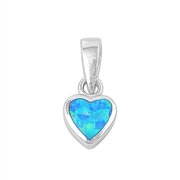 Sterling Silber Blau Opal Herz Anhänger von Kleine Schätze