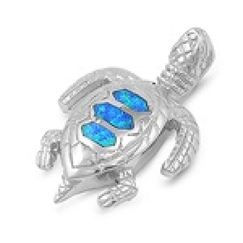 Sterling Silber Blau Opal Schildkröte Halskette (kommt mit eine 45 cm Kette) von Kleine Schätze