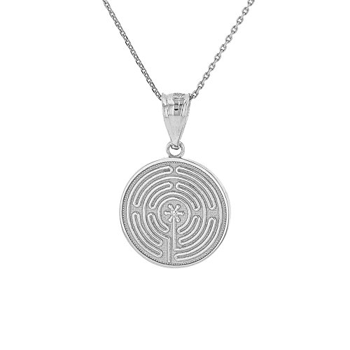 Sterling Silber Chartres Labyrinth Disc Anhänger Halskette (Kommt mit Einer 45 cm Kette) von Kleine Schätze