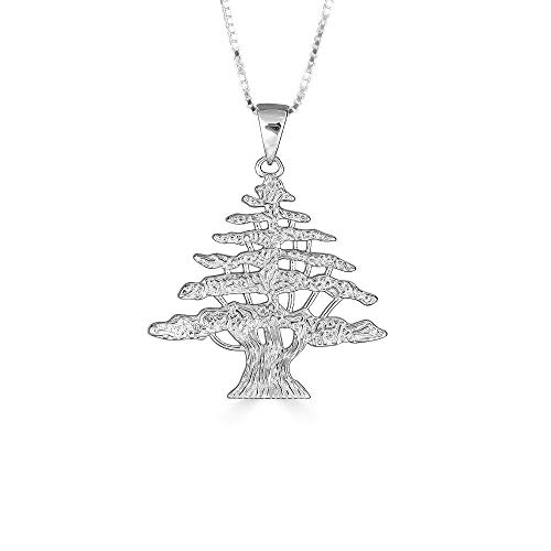 Sterling Silber Libanesischer Zedernbaum des Leben Anhänger Halskette (Verfügbare Kettenlänge 40cm - 45cm - 50cm - 55cm) von Kleine Schätze