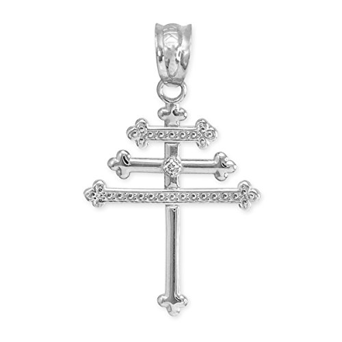Sterling Silber Zirkonia Maroniten Aramäisch Kreuz Anhänger von Kleine Schätze
