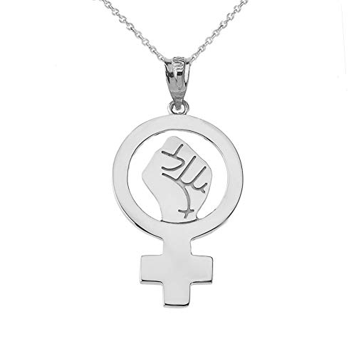 Woman Power Anhänger Halskette in Sterling Silber (Kommt mit Einer 45 cm Kette) von Kleine Schätze