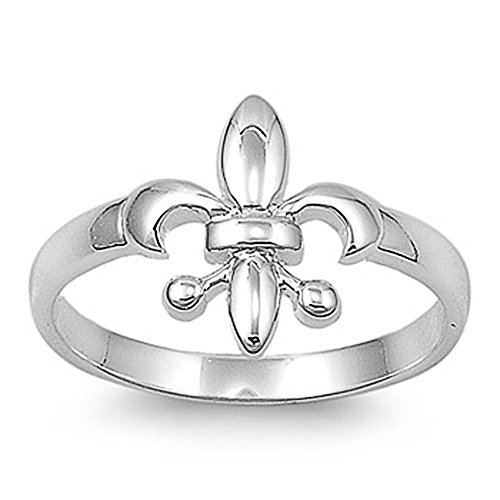kleine Schätze - Damen-Ring / Verlobungsring - 925 Sterlingsilber - "Fleur De Lis Blume" von Kleine Schätze