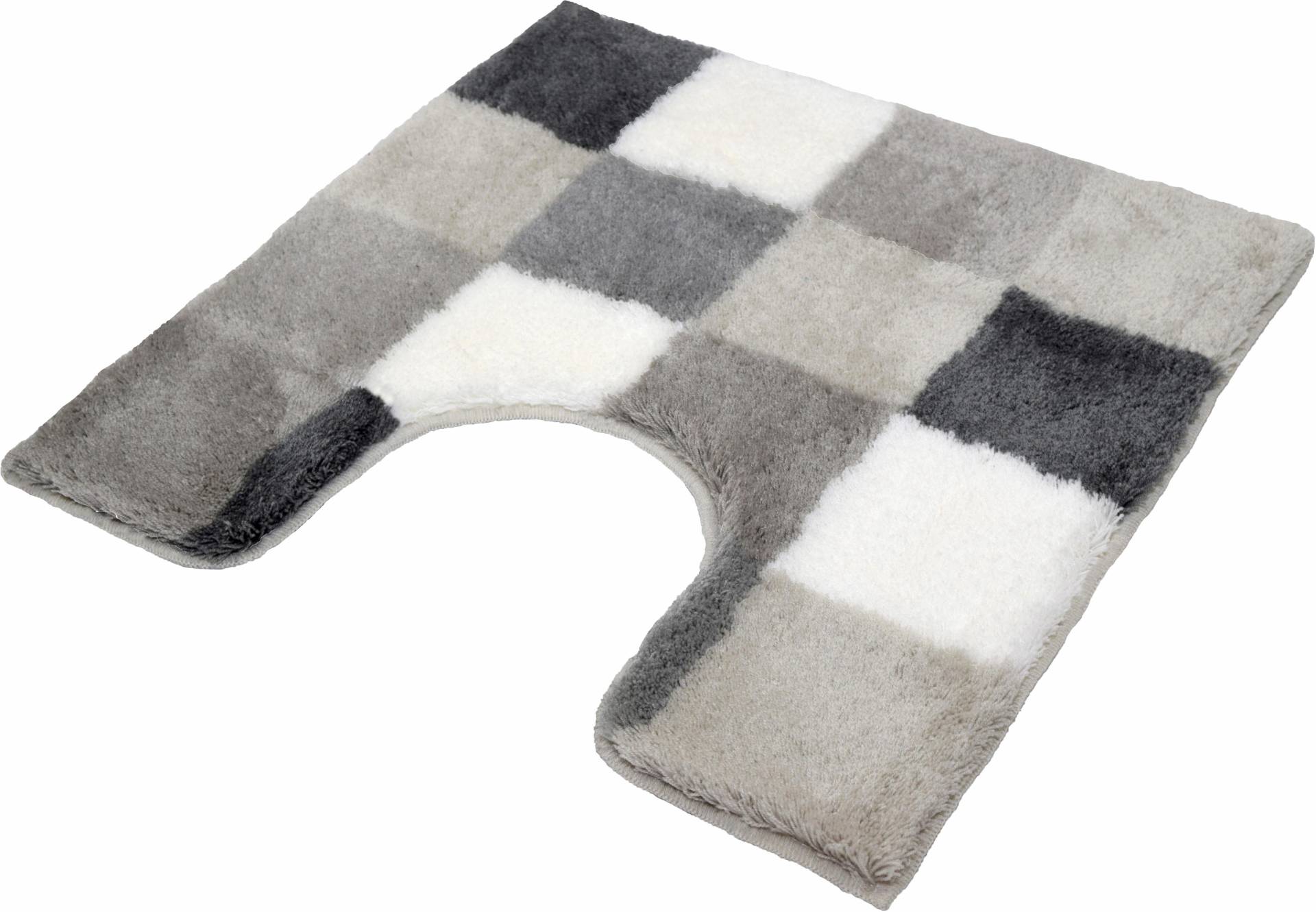 Kleine Wolke Badematte "Caro" Höhe 25 mm rutschhemmend beschichtet fußbodenheizungsgeeignet Badteppich, modernes Karo-Muster, Pastell-Farben, waschbar von Kleine Wolke