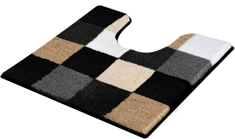 Kleine Wolke Badematte "Caro" Höhe 25 mm rutschhemmend beschichtet fußbodenheizungsgeeignet Badteppich, modernes Karo-Muster, Pastell-Farben, waschbar von Kleine Wolke