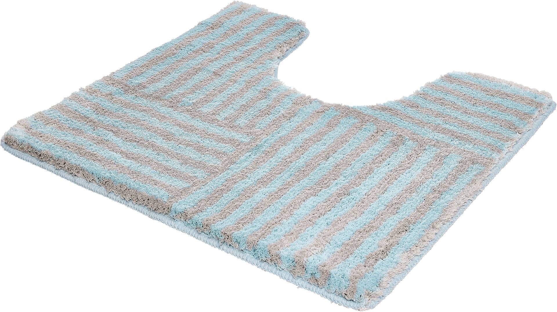 Kleine Wolke Badematte "Chelsea" Höhe 20 mm rutschhemmend beschichtet fußbodenheizungsgeeignet Badteppich, modernes Design, gestreift von Kleine Wolke